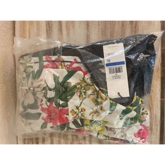 NWT Calvin Klein Women's Floral Print Overlay Wear to Work Dress XL - Picture 2 of 4